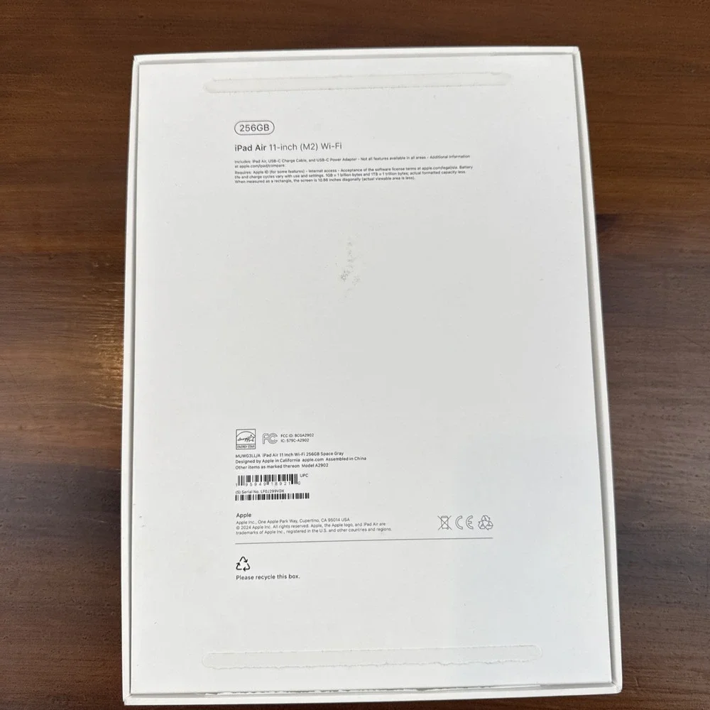 Apple iPad Air A2902 11-Inch 256GB Space Gray, EMPTY BOX ONLY‎